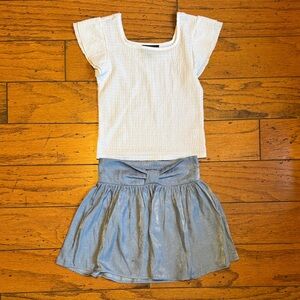 Flutter Top and Blue Skirt Set